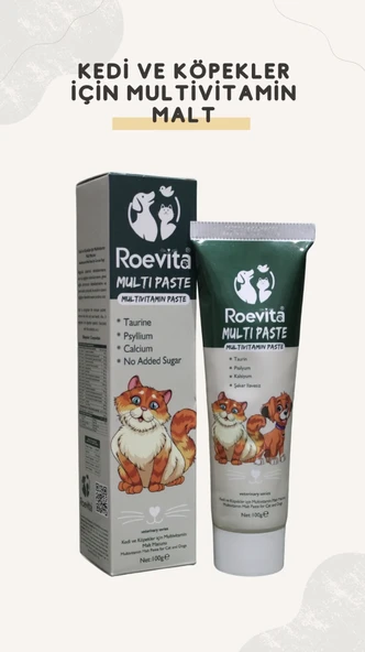 Roevita Kedi ve Köpekler için Multi Vitamin Paste Multi Vitamin Maltı 100 Gr