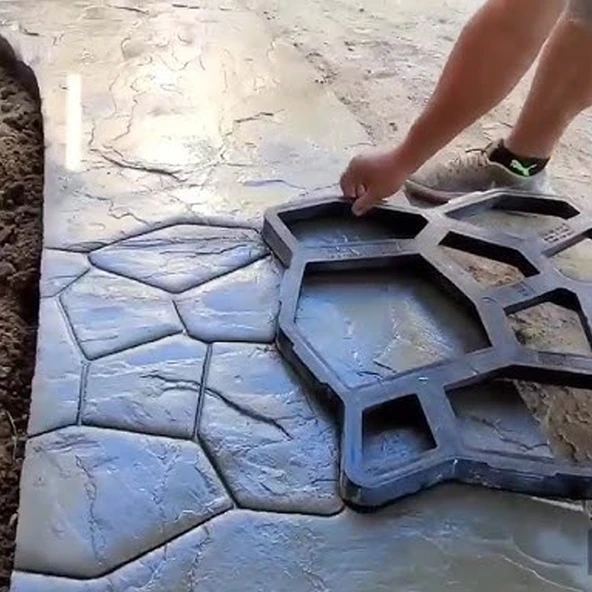 Bahçe Taş Kalıp Beton Kalıbı Zemin Kaplama Kalıbı 42x40 Cm Sirius Desen / 4 Adet / Bsr Garden - 4