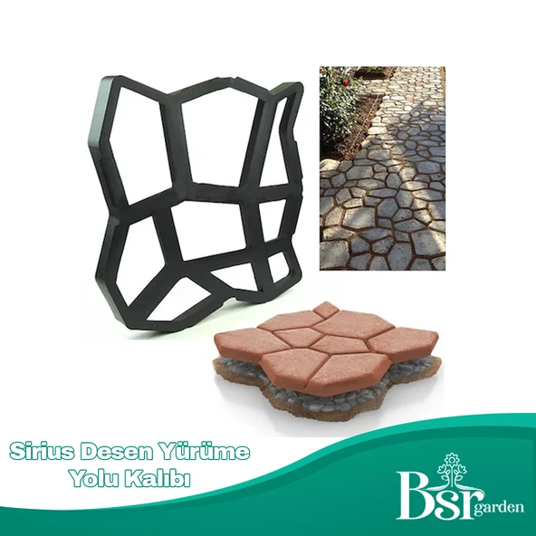 Bahçe Taş Kalıp Beton Kalıbı Zemin Kaplama Kalıbı 42x40 Cm Sirius Desen / 4 Adet / Bsr Garden