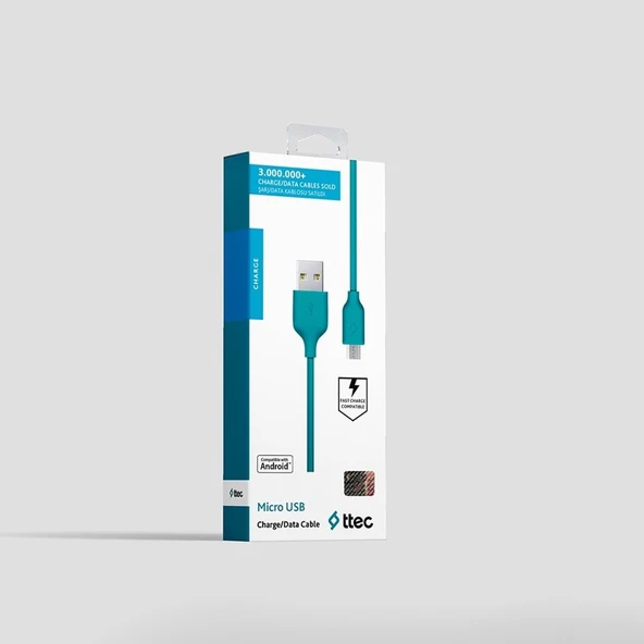 Ttec 2DK7530TZ Micro USB Şarj Kablosu 120cm Turkuaz - 2
