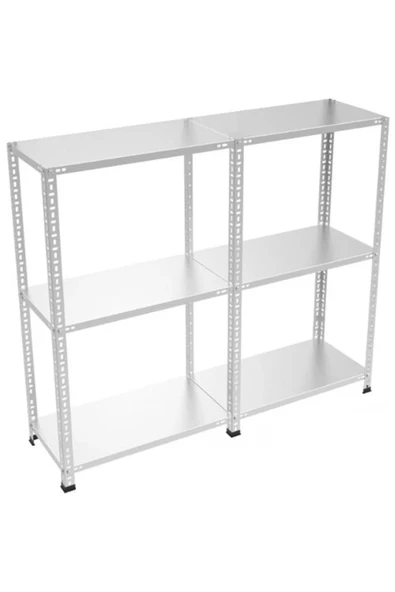 43x120x150 2 li bitişik 3 katlı çelik raf modülü - 1