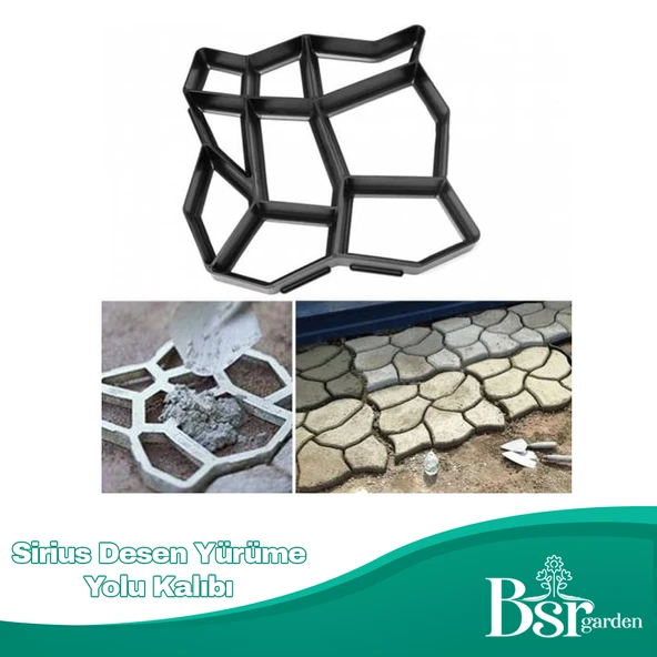 Bahçe Taş Kalıp Beton Kalıbı Zemin Kaplama Kalıbı 42x40 Cm Sirius Desen / 4 Adet / Bsr Garden - 5