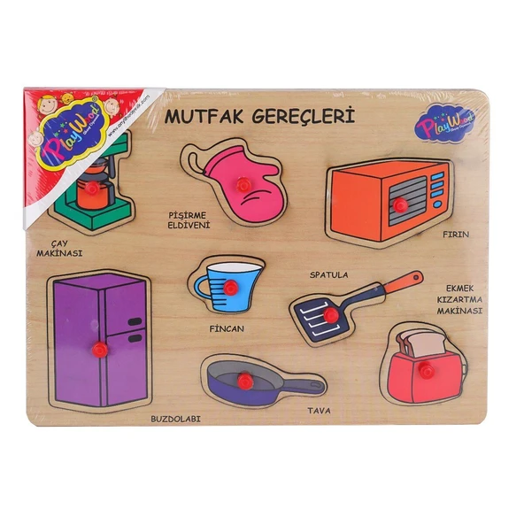 ONY-168-169 Ahşap Tutmalı Mutfak Gereçleri -Onyıl Oyuncak - 3