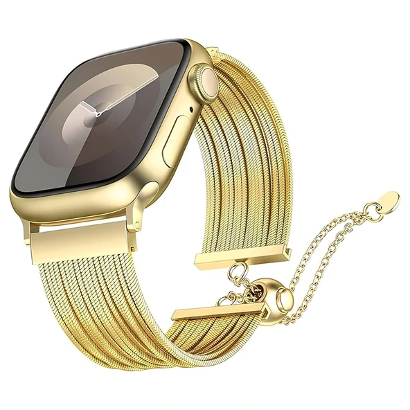 Apple Watch 7 8 Se 41mm Redclick KRD-137 Metal Hasır Bilezik Kadın Kordon