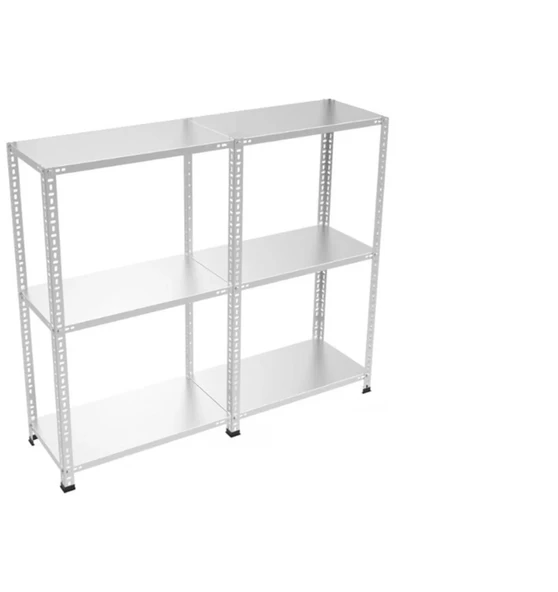 31x120x150 2 li bitişik 3 katlı çelik raf modülü