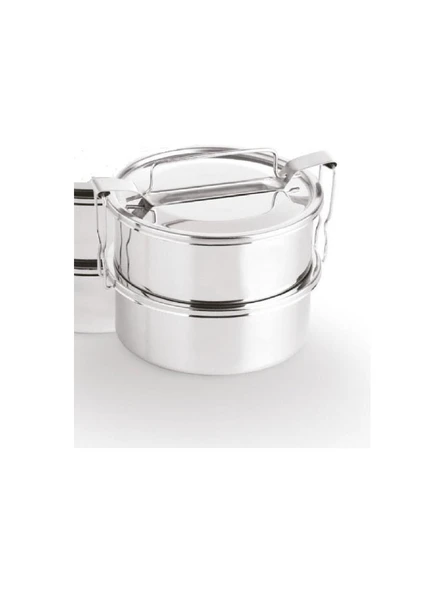 Paslanmaz Çelik 2li Sefer Tası 1 Lt Tek Kişilik Yemek Taşıma Kabı 500ML X2 Isıtılabilir %100 Metal