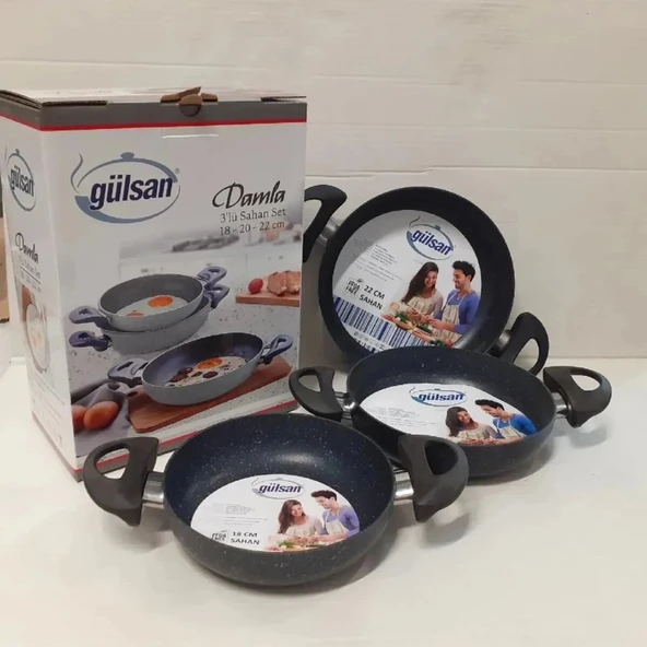 Granit Damla Sahan Tava 3'lü Set 18-20-22 Cm