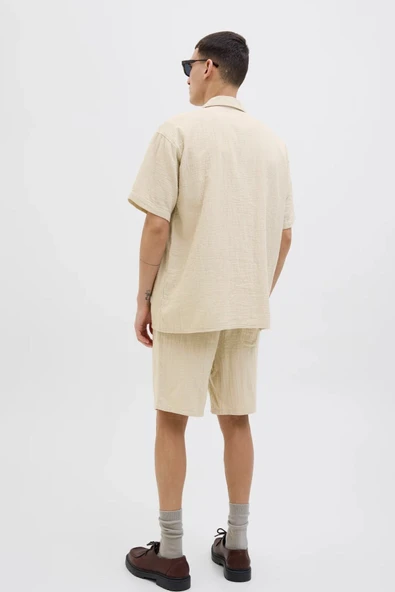 JACK JONES Erkek Krem Jogger Şort 12274758 - 2