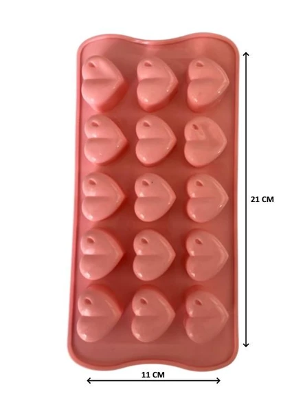 SİLİKON ÇİKOLATA KALIBI KALP DAMLALI 21*11 CM