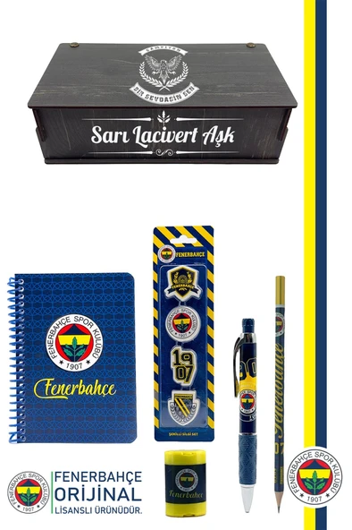 Fenerbahçe Orijinal Lisanslı Kalem Kalemtraş Bloknot Silgi Hediyelik Set