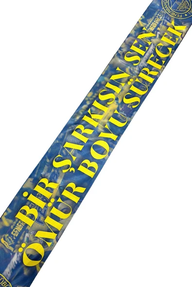 Fenerbahçe Orijinal Bir Şarkısın Sen Fenerbahçe Şal Atkı ve Bileklik Set Kanarya Baskılı Ahşap Kutu - 8