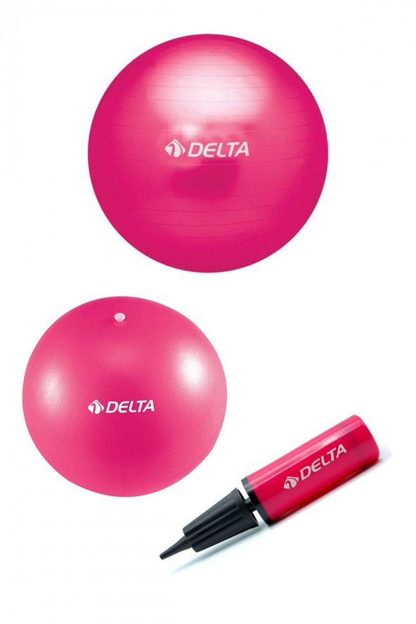 Delta 55 cm Pilates Topu 20 cm Mini Denge Topu Ve Pompası Seti
