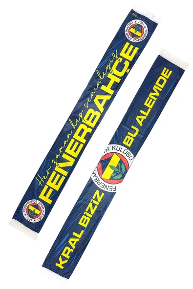 Fenerbahçe Orijinal Her Zaman Hep Seninleyiz Şal Atkı Bileklik, Kalem Set Kanarya Baskı Ahşap Kutu - Resim 11