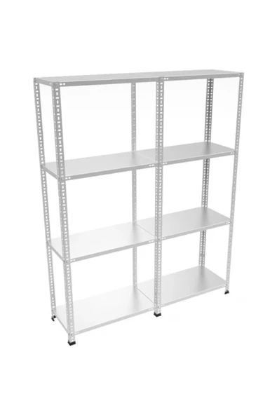 31x150x100 2 li bitişik 4 katlı çelik raf modülü