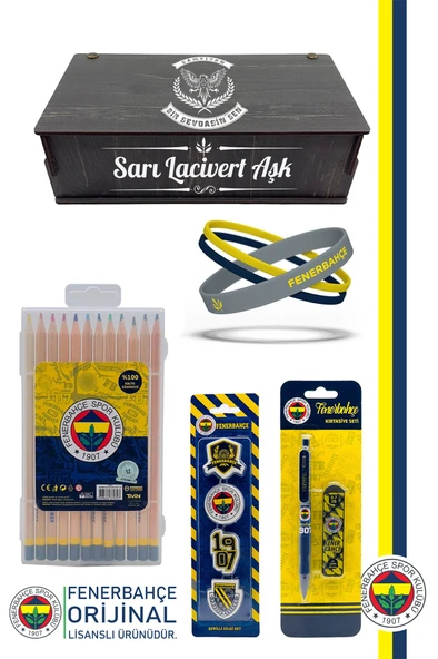 Fenerbahçe Orijinal Lisanslı Kalem Bileklik Kuru Boya Silgi Hediyelik Set