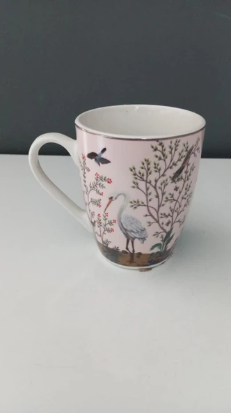 TANTİTONİ SIAKI DESENLİ AÇIK PEMBE PORSELEN KUPA 320 ML