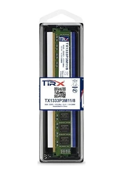 Tirx TX1333P3M11/8 8 GB DDR3 1333 MHz CL11 Masaüstü Ram