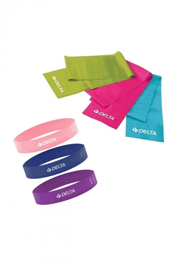 Delta 150 x 15 cm 3lü Pilates Bandı 3lü Mikro Aerobik Bant Seti