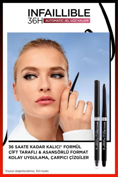 L'Oréal Paris Automatic Jel Infaillible Göz Kalemi - 13 Velvet Bordeaux - Resim 3