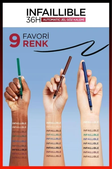 L'Oréal Paris Automatic Jel Infaillible Göz Kalemi - 13 Velvet Bordeaux - Resim 8