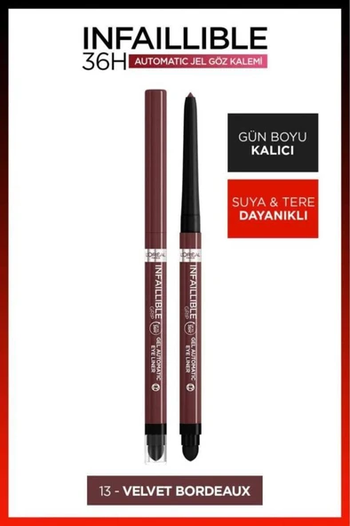 L'Oréal Paris Automatic Jel Infaillible Göz Kalemi - 13 Velvet Bordeaux ürün görseli