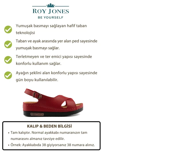 Roy Jones Kadın Ortopedik Şık Konfor Modeli Anatomik Rahat Taban Kısa Topuklu Günlük Sandalet Terlik - 3