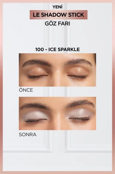 L'Oréal Paris Le Shadow Stick Göz Farı - 100 Ice Sparkle - Resim 2