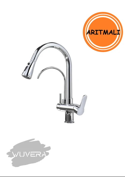 Wuvera Krom Arıtmalı Spiralli Mutfak Bataryası – 3 Yollu Su Filtresi ile Sağlıklı ve Pratik Mutfak Çözümü! - Resim 2