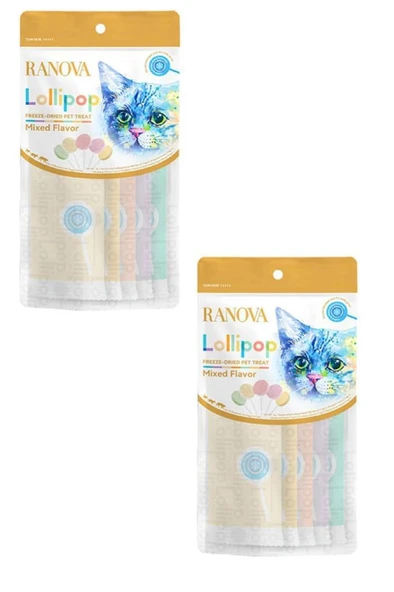 Ranova Lolipop Karışık Çeşitli Kedi Ödül Maması 1,4 Gr 5'li Paket -2 Adet