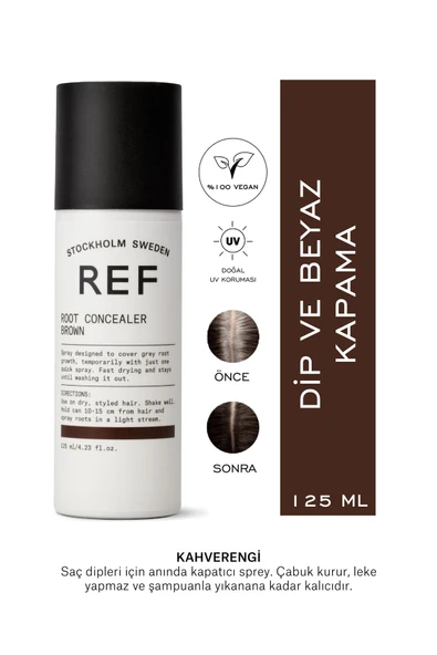 Ref Root Concealer Brown Saç Dipleri Için Anında Kapatıcı Sprey - Kahve 100 ml