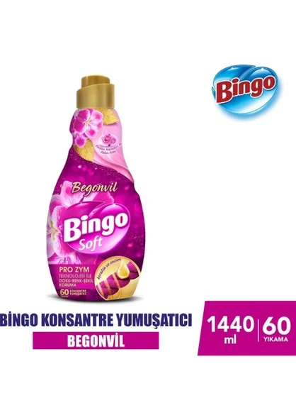 Bingo Konsantre Çamaşır Yumuşatıcısı Begonvil 1440 ml