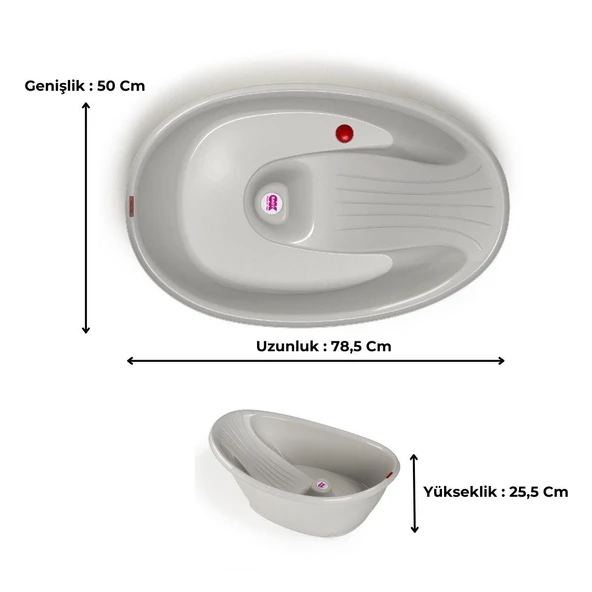 OkBaby Bella Çift Yönlü Banyo Küveti 0-12 ay / Gri - 2