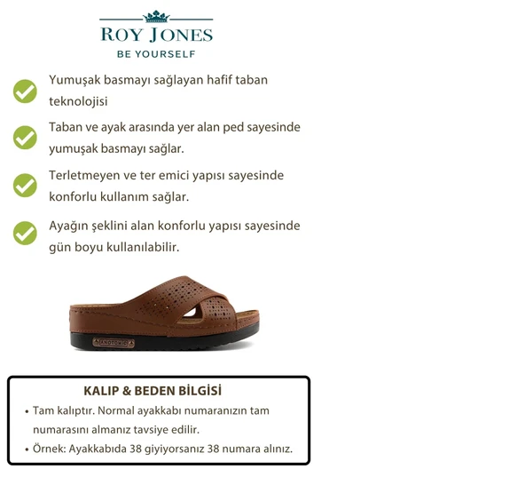 Roy Jones Kadın Ortopedik Yumuşak Tabanlı Terletmeyen Çift Bantlı Hasır Tipi Delikli Rahat Anne Ev Içi Terliği - 3