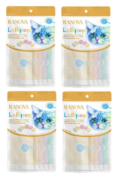 Ranova Lolipop Karışık Çeşitli Kedi Ödül Maması 1,4 Gr 5'li Paket -4 Adet