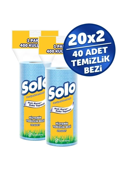 Solo Kağıt Bez 20 Li Hijyenik Temizlik Bezi x 2 Paket