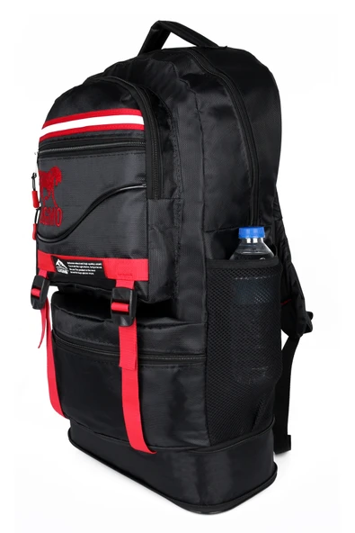 Deprem Çantası Körüklü Reflektörlü 65 Litre Siyah Kırmızı - Resim 5