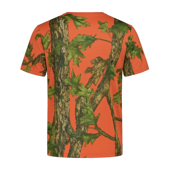 Turuncu Orman Desenli Mikrofiber Tişört - Avcı Tişört - Hızlı Kurur - Resim 3