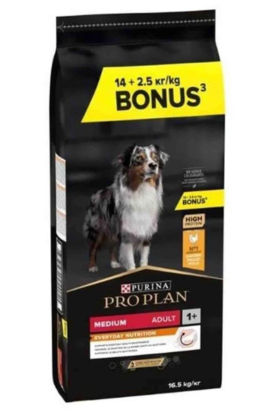 Pro Plan Medium Adult Tavuklu Yetişkin Köpek Maması 14+2,5 Kg ürün görseli 1
