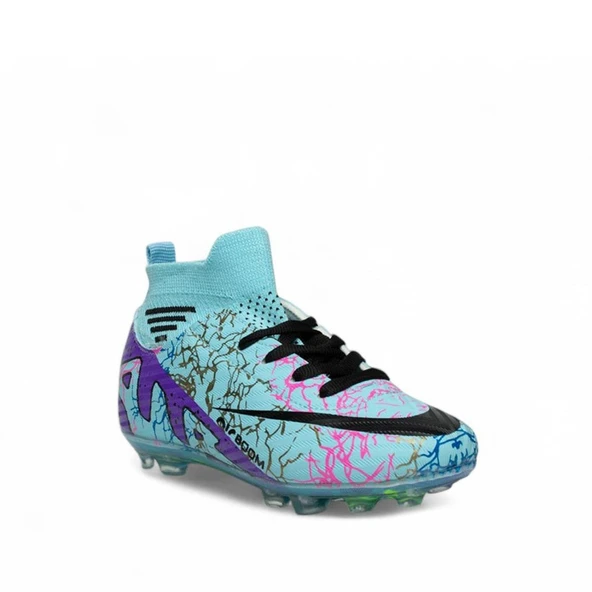 Laliga 565 Mavi Erkek Çocuk Çoraplı Krampon Ayakkabı - 6