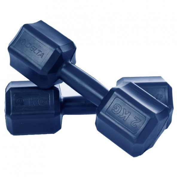 Delta 2 Kg x 2 Adet Köşeli Mavi Plastik Dambıl Ağırlık Seti - 2