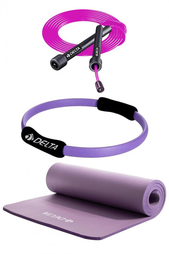 Delta 15 mm Pilates Minderi 35 cm Pilates Çemberi Atlama İpi Seti