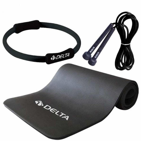 Delta 15 mm Pilates Minderi 35 cm Pilates Çemberi Atlama İpi Seti