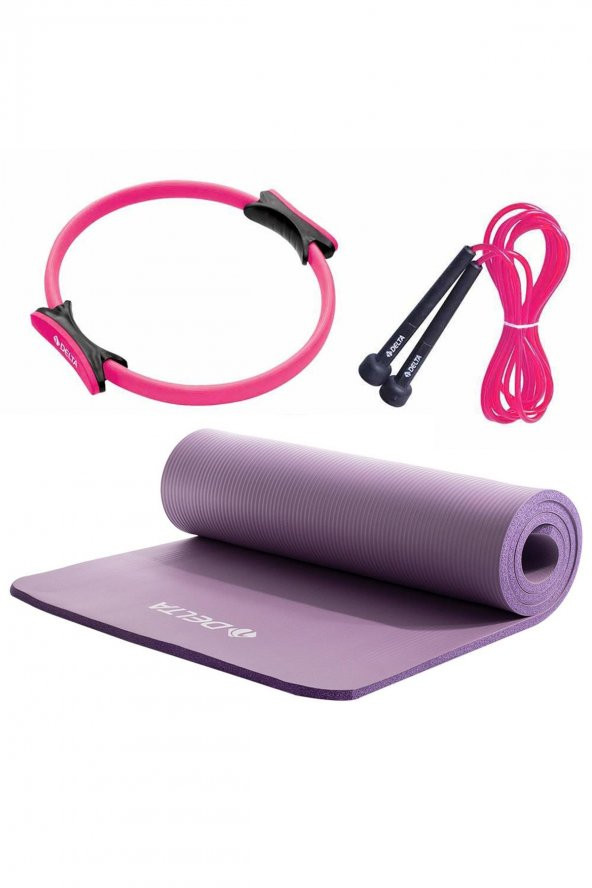 Delta 15 mm Pilates Minderi 38 cm Pilates Çemberi Atlama İpi Seti