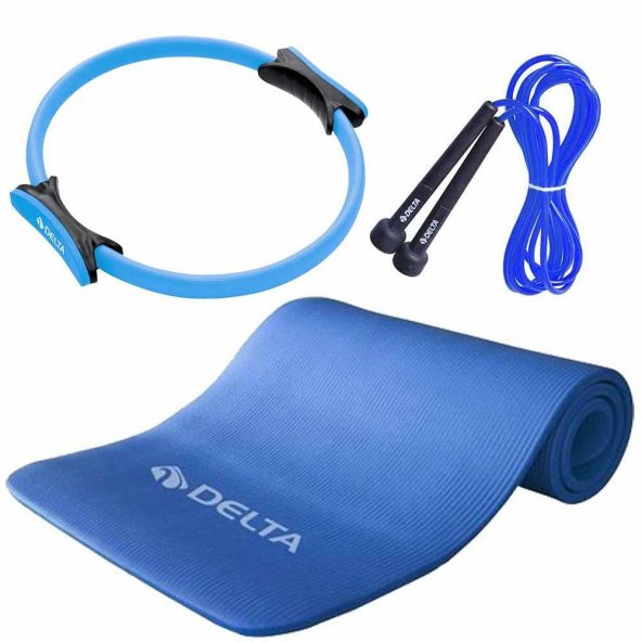 Delta 15 mm Pilates Minderi 38 cm Pilates Çemberi Atlama İpi Seti