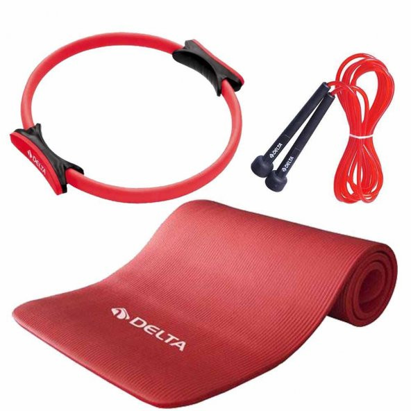 Delta 15 mm Pilates Minderi 38 cm Pilates Çemberi Atlama İpi Seti