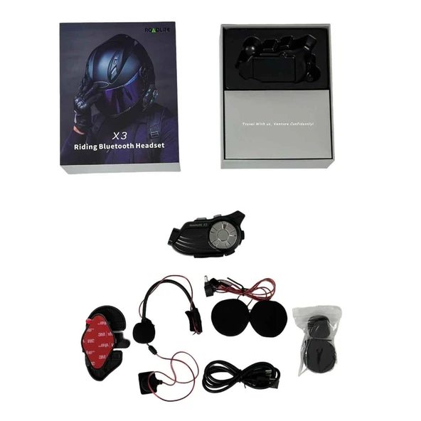 Road Life X3 Kameralı Motosiklet Kask Bluetooth Intercom Seti - 5
