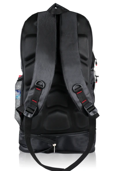 Deprem Çantası Körüklü Reflektörlü 65 Litre Siyah Kırmızı - Resim 6