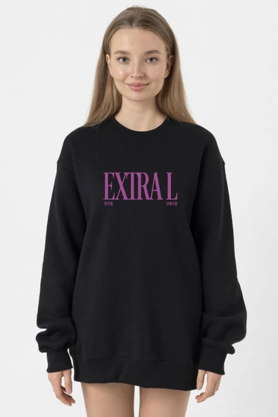 Jennie ExtraL Siyah Kadın 2ip Sweatshirt