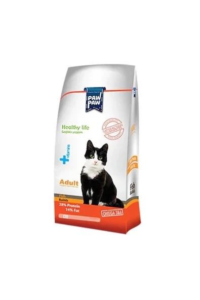 Paw Paw Balıklı Yetişkin Kedi Kuru Maması 15 Kg