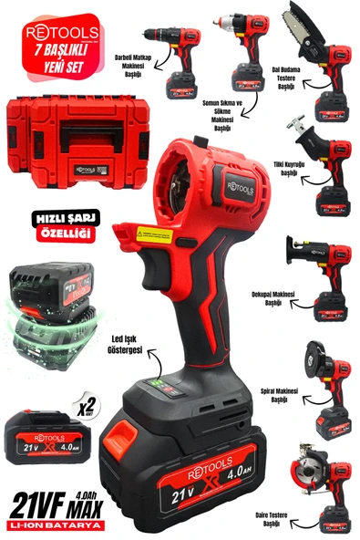 RETOOLS 7 BAŞLIKLI ŞARJLI SET ( KAFA DEĞİŞEN ) MODEL